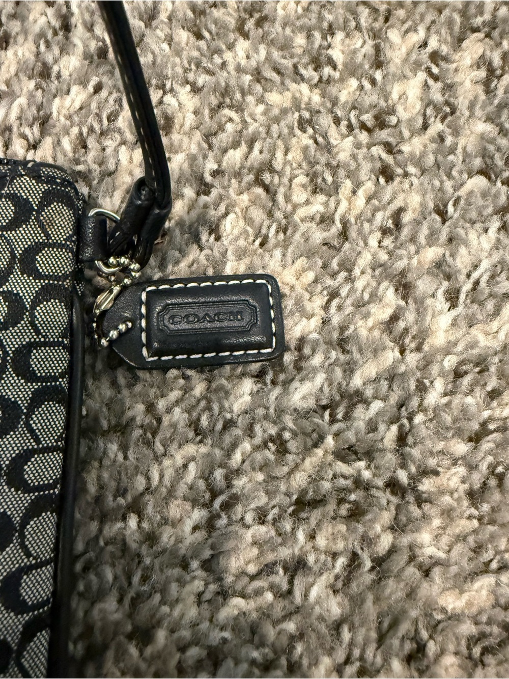 Coach Gray/Black Signature Canvas Wristlet with Buckle Detail - Picture 3 of 5